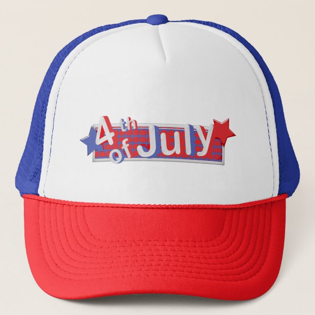 Red, Whund Blue Patriotic Baseball Cap Truckerkappe (Vorderseite)