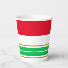 Red Wide Top Lime Green Bottom Racing Streifen Pappbecher