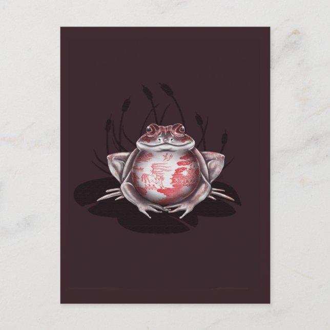 Red Willow Bull Frog Postkarte (Vorderseite)