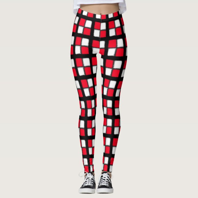 Red Windows Karo Legierung Leggings (Vorderseite)