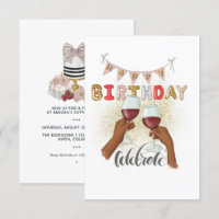 Red Wine African American Girl Birthday