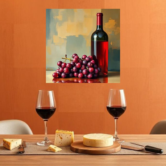 Red Wine and Grapes  Leinwanddruck (Red Wine and Grapes  Acrylic Print)