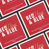 Red Wine & Blue 4. Juli Party Paper