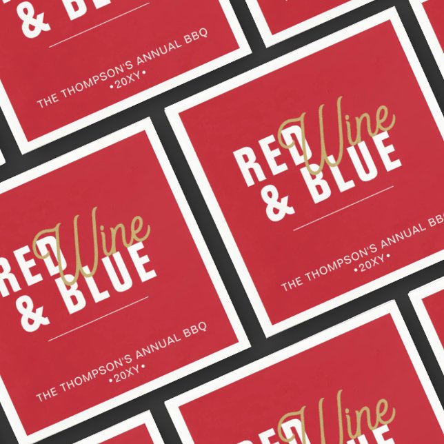 Red Wine & Blue 4. Juli Party Paper Serviette (Von Creator hochgeladen)