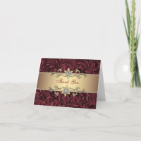 Red Wine Burgundy Gold Vielen Dank Karten