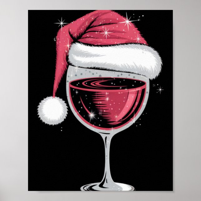Red Wine Gl Christmas Funny Christmas Xmas  Poster (Vorne)