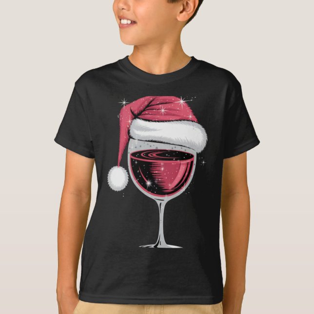 Red Wine Gl Christmas Funny Christmas Xmas T Shirt (Vorderseite)