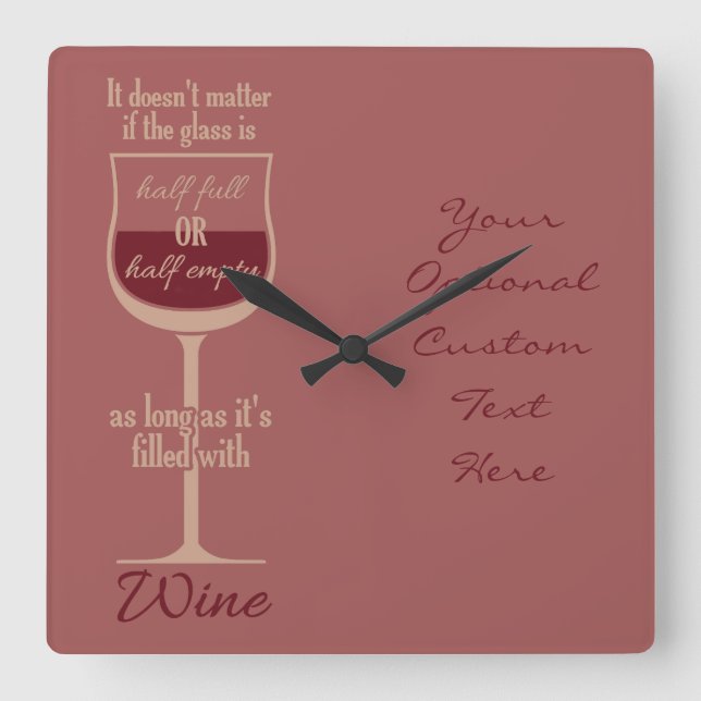 Red Wine Glass Custom Wall Uhr (Vorderseite)