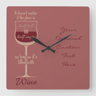 Red Wine Glass Custom Wall Uhr