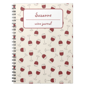 Red Wine Glass Degustation Journal Notizblock