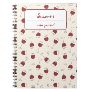 Red Wine Glass Degustation Journal Notizblock