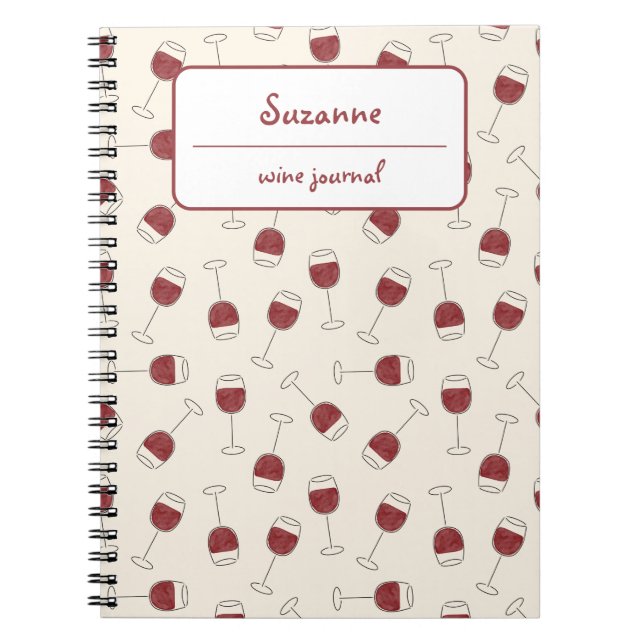 Red Wine Glass Degustation Journal Notizblock (Vorderseite)