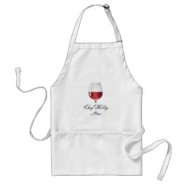 Red Wine Glass Themed Leiter Name Adult Apron Schürze