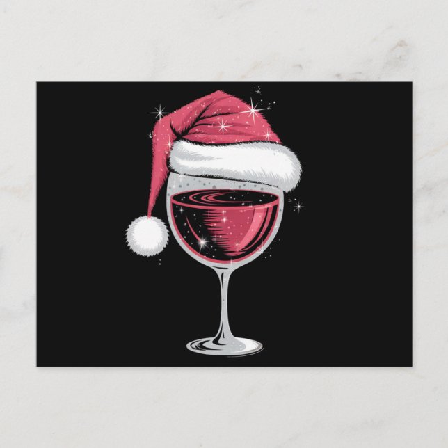 Red Wine Glass Weihnachten Weihnachten Weihnachten Postkarte (Vorderseite)