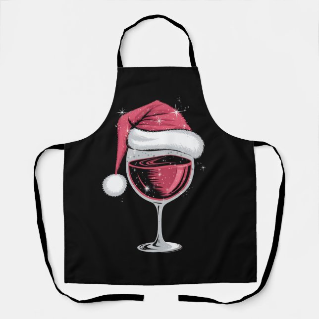 Red Wine Glass Weihnachten Weihnachten Weihnachten Schürze (Vorderseite)