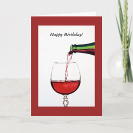 Red Wine Happy Birthday Karte