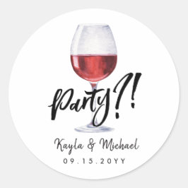 Red Wine Occassion Celebration Classic Round Stic Runder Aufkleber