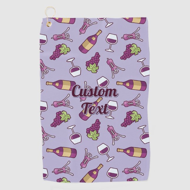 Red Wine Pattern Golf Handtuch (Vorderseite)
