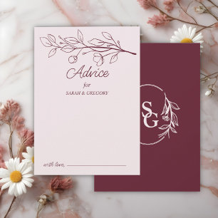 Red Wine Simple Boho Floral Wedding Advice Einladung
