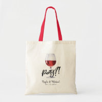 Red Wine Style Occassion Celebration Tote Tag