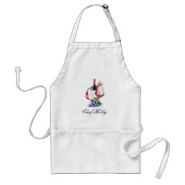 Red Wine Themed Leiter Name Adult Apron Schürze