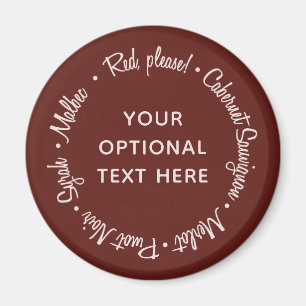Red Wines benutzerdefinierter Textmagnet Magnet
