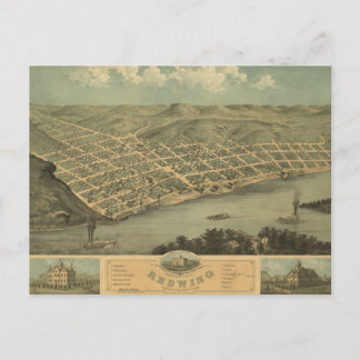 Red Wing MN 1868 Antique Panoramabalkarte Postkarte