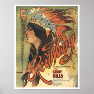 Red Wing Vintag Songbook Cover Poster