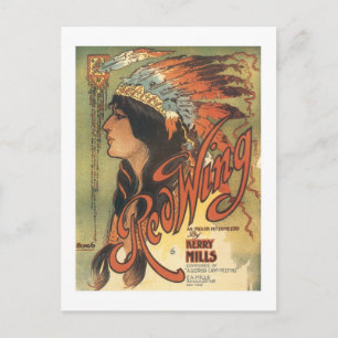 Red Wing Vintage Songbook Cover Postkarte