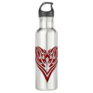 Red Winged Bird Tribal Tattoo Design Edelstahlflasche