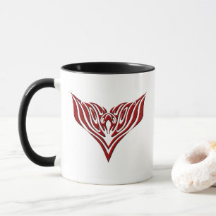 Red Winged Bird Tribal Tattoo Design Tasse
