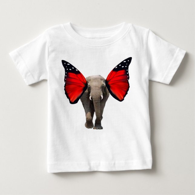 Red Winged Elephant Baby T - Shirt (Vorderseite)