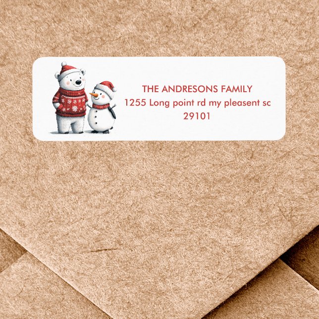 Red Winter Bear & Snowmen | Winter Wonderland (Von Creator hochgeladen)