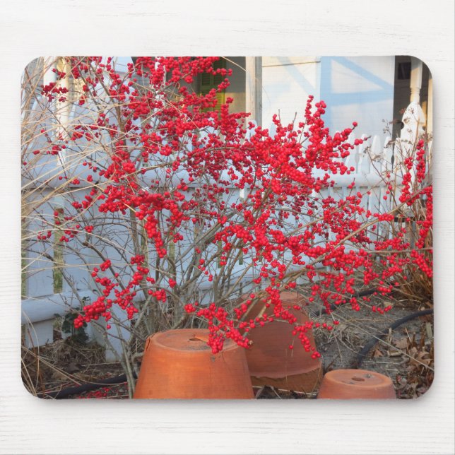 Red Winter Berries - Martha's Vineyard Mousepad (Vorne)