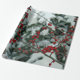 Red Winter Berries Urlaubspapier Geschenkpapier