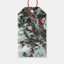 Red Winter Berries Weihnachtsgeschenk Tag Geschenkanhänger