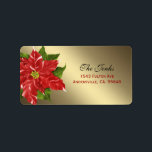 Red Winter Blumen Christmas Address Label Adressaufkleber<br><div class="desc">Red Winter Blumen Christmas Address Label</div>