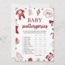 Red Winter Christmas Baby Shooting Scattegories Sp Einladung