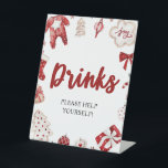 Red Winter Christmas Baby Shower Drinks Unterschre Sockelschild<br><div class="desc">Red Winter Christmas Baby Shower Drinks Unterschreiben</div>