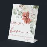 Red Winter Christmas Brautparty Mimosa Bar Sign Sockelschild<br><div class="desc">Red Winter Christmas Brautparty Mimosa Bar Sign</div>