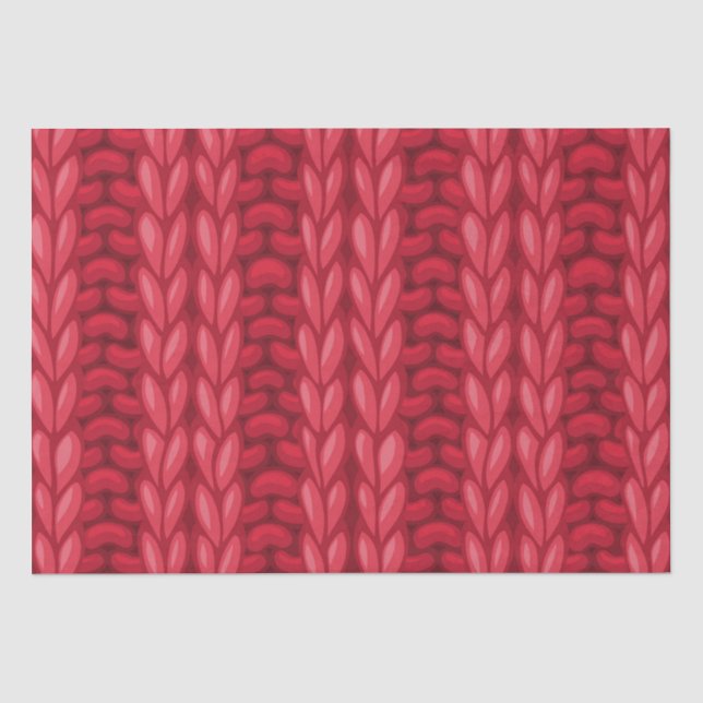 Red Winter Knitting Wooly Muster Seidenpapier (Vorderseite)