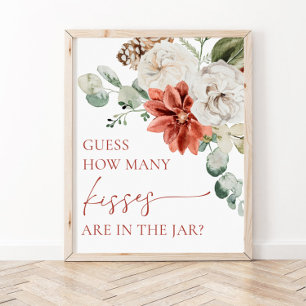 Red Winter Weihnachten Ratschläge wie viele Küsse Poster