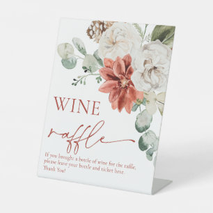 Red Winter Wine Raffle Brautparty Spielzeichen Sockelschild