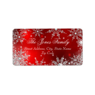 Red Winter Wonderland Christmas Address Labels Adressaufkleber
