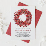 Red Winterberry Wreath Christmas Probe Dinner Einladung<br><div class="desc">Freuen Sie sich auf das elegante und individuell gestaltete Probe-Dinner, das mit einem handbemalten roten Wintergarten geschmückt ist. Dieses charmante Design ist perfekt für Winterhochzeiten und schafft eine warme, einladende Atmosphäre für Ihre Feier. Der handbemalte Winterbeerkranz verleiht dem Hotel eine festliche Touch und eignet sich somit hervorragend für Winterveranstaltungen und...</div>