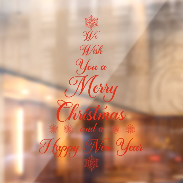 Red Wir wünschen Ihnen ein frohes Weihnachtsfenste Fensteraufkleber (Blatt 2)