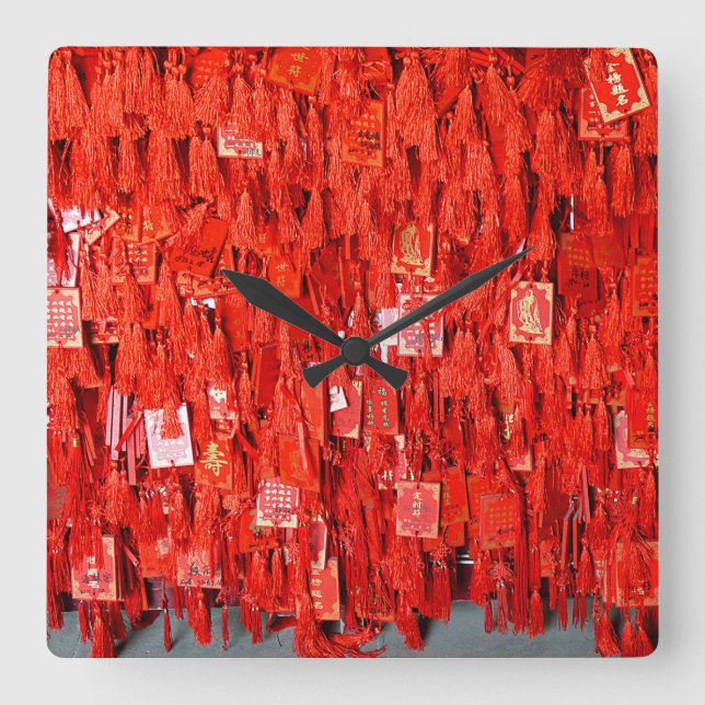 Red Wises Quadratische Wanduhr (Vorderseite)