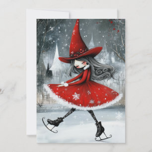 Red Witchy Christmas Karte