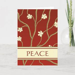 Red with Flowering Zweig Holiday Card Feiertagskarte
