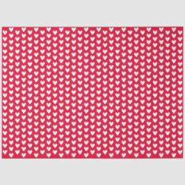 Red With White Tiny Doodle Love Hearts Seidenpapier